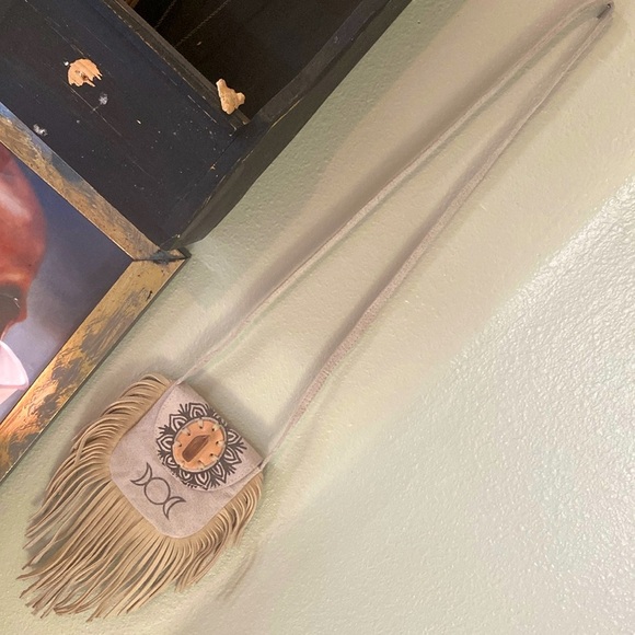 Triple Moon Gypsy Witch Crystal Stone Handmade Medicine Magic Satchel Bag Pouch - Picture 9 of 9